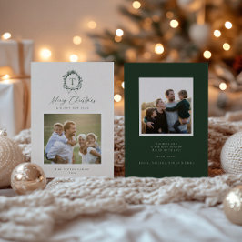 Botanisch Monogram Foto Vakantie Kaart