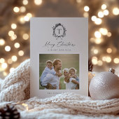 Botanisch Monogram Foto Vakantie Kaart