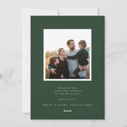  Botanisch Monogram Foto Vakantie Kaart (Achterkant)