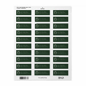 botanisch monogram groen adres etiket (Full Sheet)