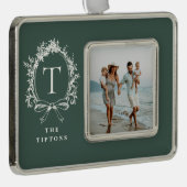  botanisch monogram groen verzilverd omlijst ornament (Rechts)