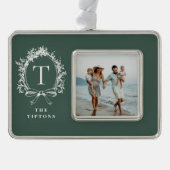 botanisch monogram groen verzilverd omlijst ornament (Voorkant)