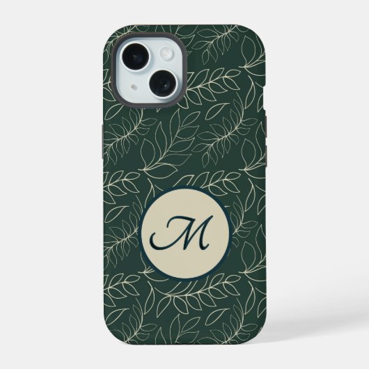 botanisch monogram iPhone 15 case (Achterkant)