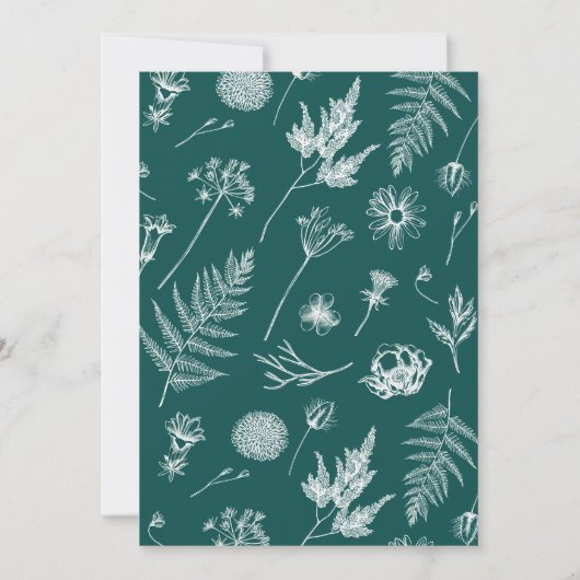 Botanisch Monogram Jade Wedding Uitnodiging (Achterkant)