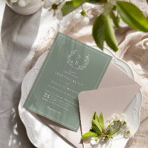 Botanisch Monogram Krans Sage Groene Bruiloft