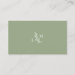 Botanisch Monogram Laurel Groen Visitekaartje