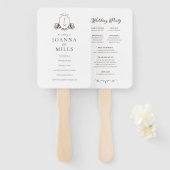  botanisch monogram programma Handje Fan Handwaaier (Voorkant en achterkant)