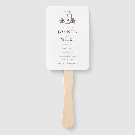  botanisch monogram programma Handje Fan Handwaaier (Voorkant)