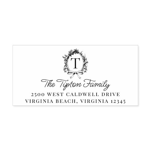 Botanisch Monogram Retouradres Zelfinktende Stempel (Design)