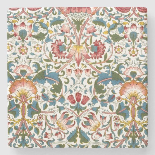  botanisch morris-design — aardewerk stenen onderzetter (Voorkant)