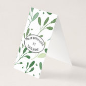 Botanisch Motief Verticale Vouw-over Oorbel Kaart Visitekaartje (Achterkant)