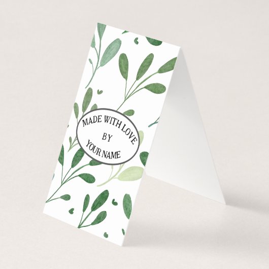 Botanisch Motief Verticale Vouw-over Oorbel Kaart Visitekaartje (Achterkant)