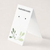 Botanisch Motief Verticale Vouw-over Oorbel Kaart Visitekaartje (Voorkant)
