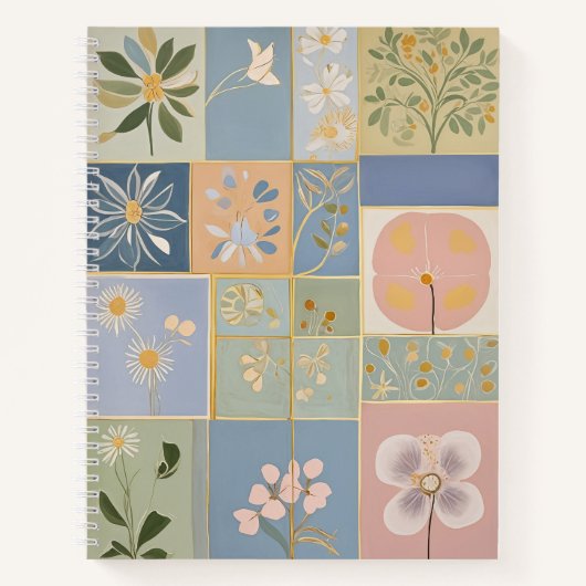 Botanisch mozaïek in bloei notitieboek (Voorkant)