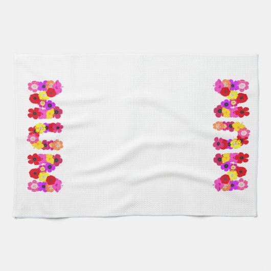 Botanisch MUM Floral Typografisch ontwerp Theedoek (Horizontaal)