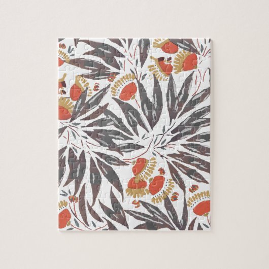 Botanisch naadloos patroon, E. A. Séguy Legpuzzel (Verticaal)