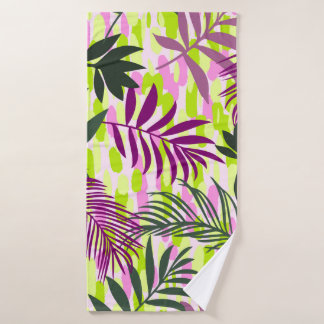 Botanisch naadloos patroon gemengd met geometrisch badhanddoek