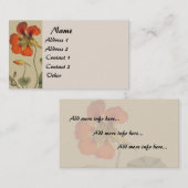 Botanisch  Nasturtium Floral Visitekaartje (Voorkant / Achterkant)