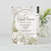 Botanisch natuurlijk Baby shower Kaart (Staand voorkant)