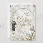 Botanisch natuurlijk Baby shower Kaart (Achterkant)