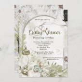 Botanisch natuurlijk Baby shower Kaart (Voorkant / Achterkant)