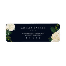 Botanisch Navy Modern Adreslabel Etiket