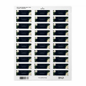 Botanisch Navy Modern Adreslabel Etiket (Full Sheet)