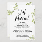 Botanisch Net Getrouwd Typografie Bruiloft Poster Kaart (Voorkant / Achterkant)