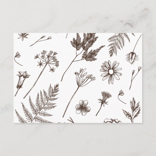 botanisch neutraal sepia bruin informatiekaartje (Achterkant)