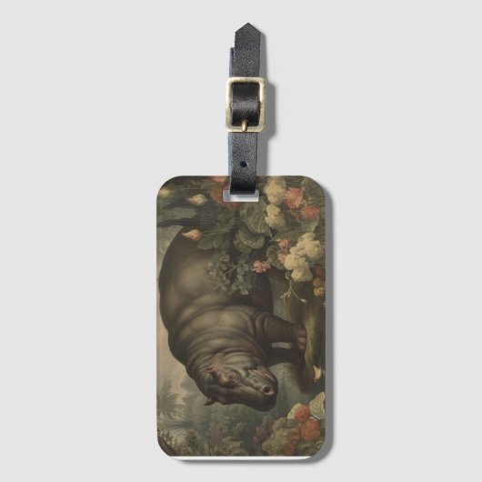  botanisch nijlpaard bagagelabel (Voorkant (verticaal))