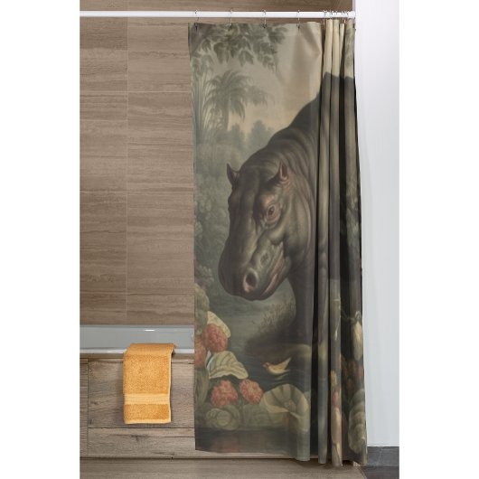  botanisch nijlpaard douchegordijn