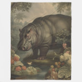 botanisch nijlpaard fleece deken (Voorkant)