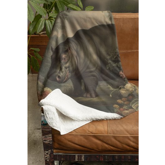  botanisch nijlpaard fleece deken