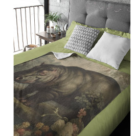  botanisch nijlpaard fleece deken