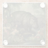 botanisch nijlpaard glazen onderzetter (Achterkant)