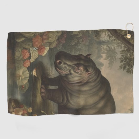  botanisch nijlpaard golfhanddoek (Horizontaal)