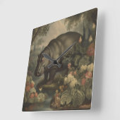  botanisch nijlpaard vierkante klok (Hoek)