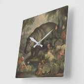  botanisch nijlpaard vierkante klok (Hoek)