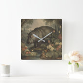  botanisch nijlpaard vierkante klok (Huis)