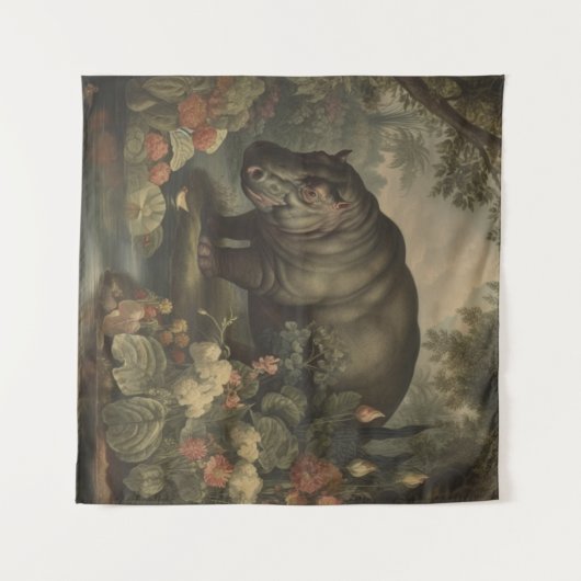  botanisch nijlpaard wandkleed (Voorkant (horizontaal))