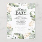 Botanisch Oerwoud Animal Boy Baby shower Uitnodigi (Voorkant)