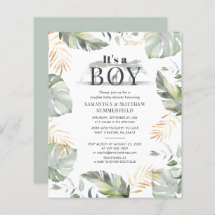 Botanisch Oerwoud Animal Boy Baby shower Uitnodigi