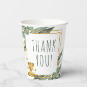 Botanisch Oerwoud Safari Lion Baby shower Papieren Bekers (Achterkant)