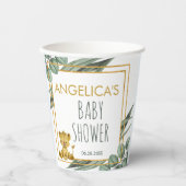 Botanisch Oerwoud Safari Lion Baby shower Papieren Bekers (Voorkant)