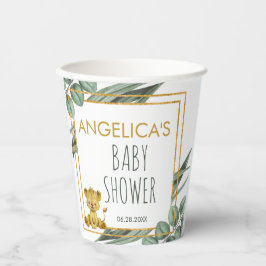 Botanisch Oerwoud Safari Lion Baby shower Papieren Bekers