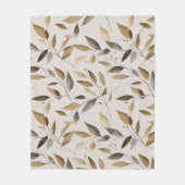 Botanisch olijfblad beige bloempatroon fleece deken (Voorkant)