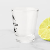 Botanisch olijftakmonogram shot glas (Rechts)