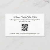 Botanisch ontwerp Huidverzorger Visitekaartje (Achterkant)