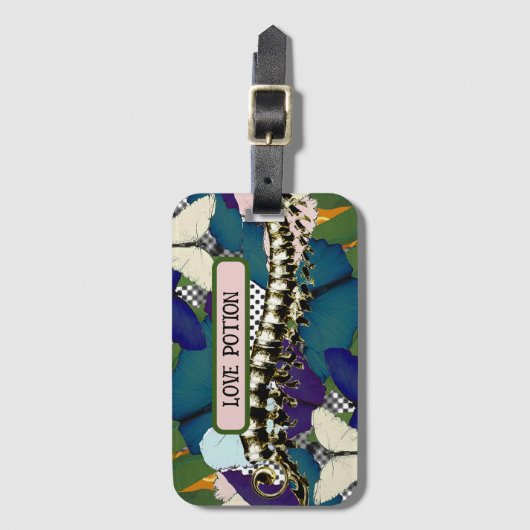 Botanisch ontwerp van de wervelkolom van de schede bagagelabel (Voorkant (verticaal))