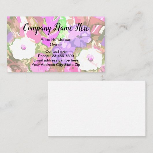 Botanisch ontwerp visitekaartje (Voorkant / Achterkant)